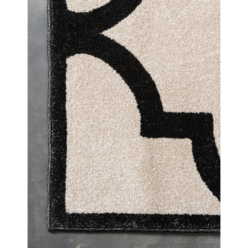 Tapis géométrique beige Molly, Tapis de couloir 2 pi 7 po x 10 pi