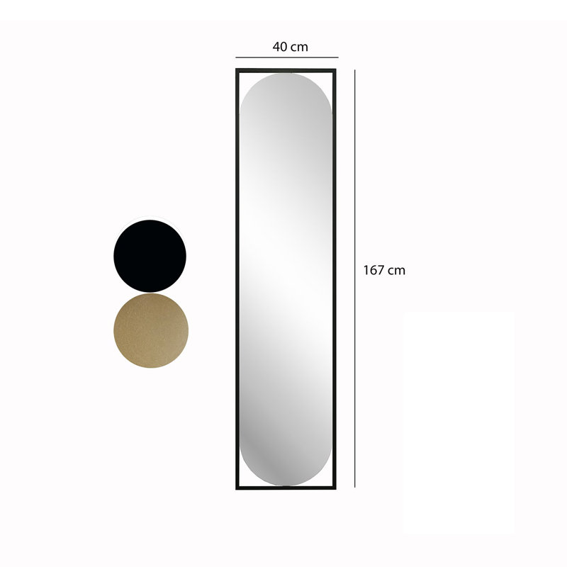 Bisou Rectangle Wall Mirror, Black