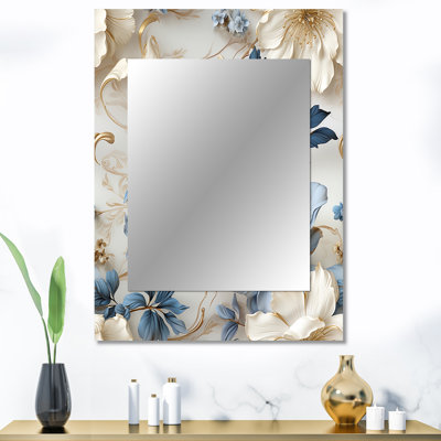 Leggett Ethereal Rococo Flourish Victorian Pattern - Floral Large Mirror, Cottage Unique Wall Mirror Decor, Printed Metal Art