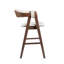 Set Of 2 Boucle Upholstered Counter Height Stools In Walnut And Beige