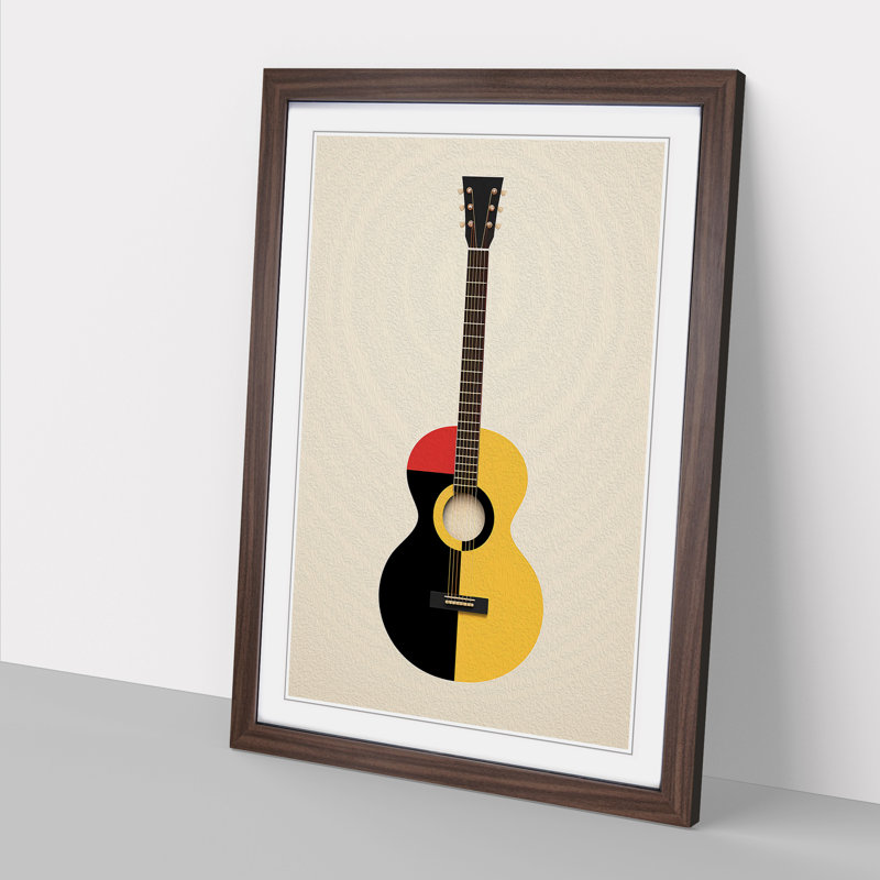 Guitar Minimalism Art - Framed Print