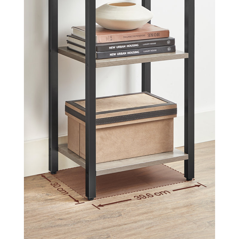 Makena 153cm H x 40cm W Steel Standard Bookcase, ‎Greige