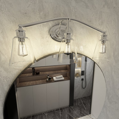 Ashod 3-Light Dimmable Silver Vanity Light