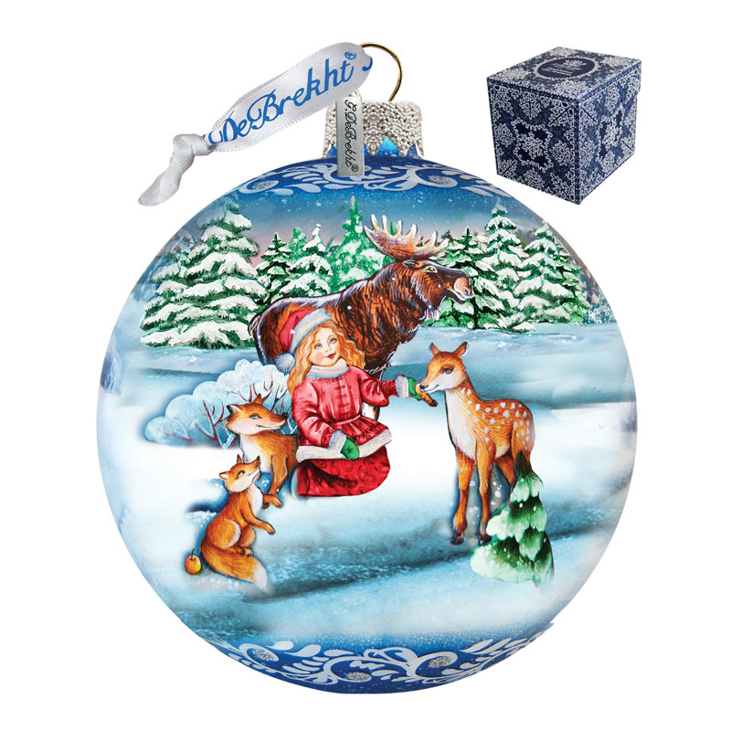 Holiday 5.5'' Handmade Glass Ball Ornament