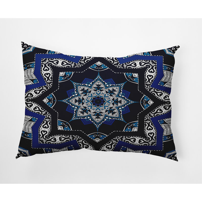  Housse et insert de coussin rectangulaire d'extérieur châle, Bleu marine