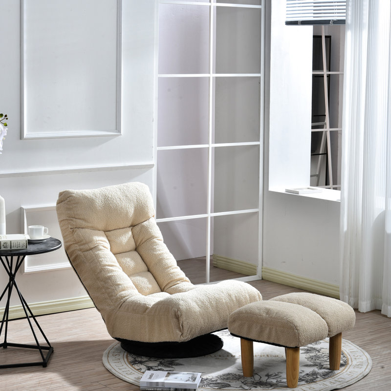 Reclining Chair For Study Breaks - Adjustable Japanese Lazy With 3D Decompression, Ergonomic Bump Cushion, Metal & Wood Filler Balcony Style Decompression Engineering, Memory Elastic Sponge, Filler,
