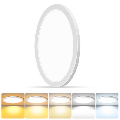 20 Inch white LED Flush Mount Ceiling Light, 40W Eq. 150W, 5CCT Adjustable, Super Slim Round Flat Panel Light, Dimmable Ceiling Light for Kitchen, Bedroom, Laundry Room, ETL Certified