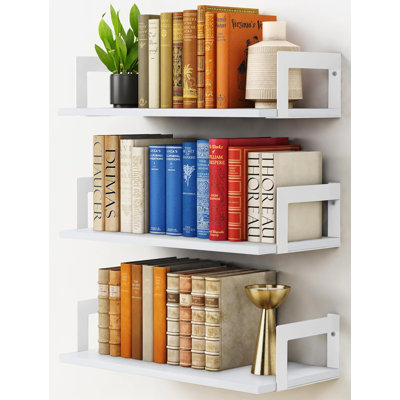 Set Of 3 , 17" Floating Wall Bookshelves