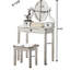 Coiffeuse et tabouret en bois mauve avec miroir à 3 tiroirs réglable-131299644