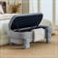 Banc rembourré avec rangement rabattable et pieds robustes-1025254526
