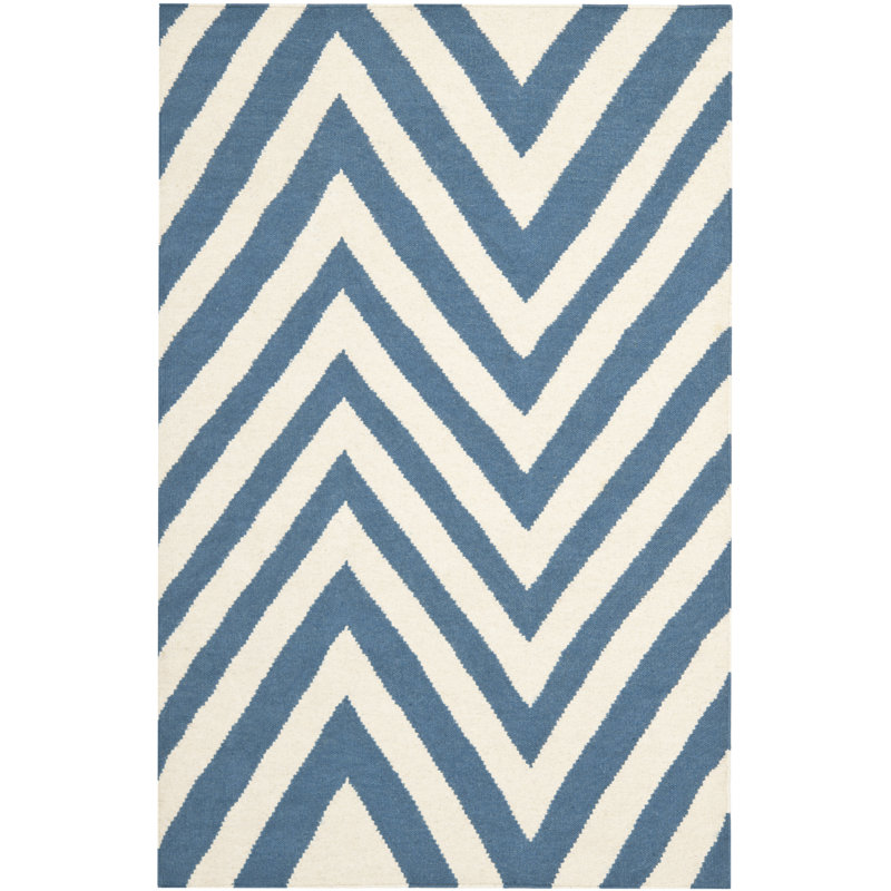 Leilani Chevron Wool Hand Woven Area Rug, Rectangle 122 x 183 cm
