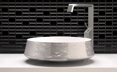 Exte 16.5'' L Bathroom Sink, White-Silver