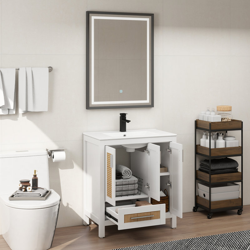 Meuble-lavabo 30 po avec lavabo blanc