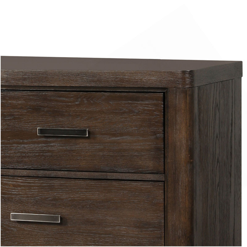 Commode à six tiroirs brun antique