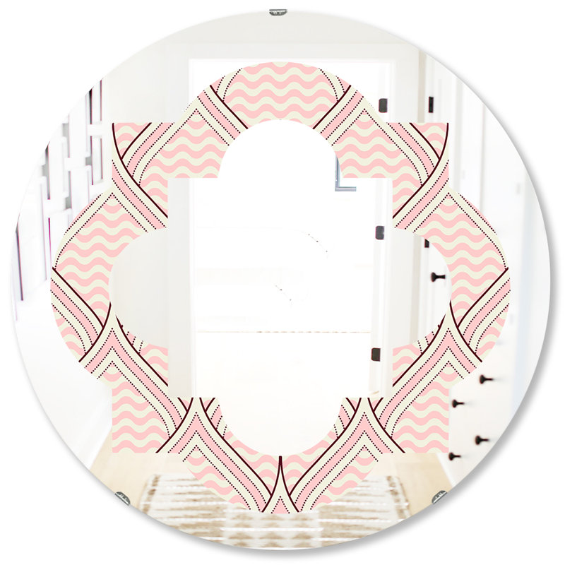 Quatrefoil Ornament with Decorative Elements Cottage Americana Frameless Wall Mirror, 31.5" H x 31.5" W