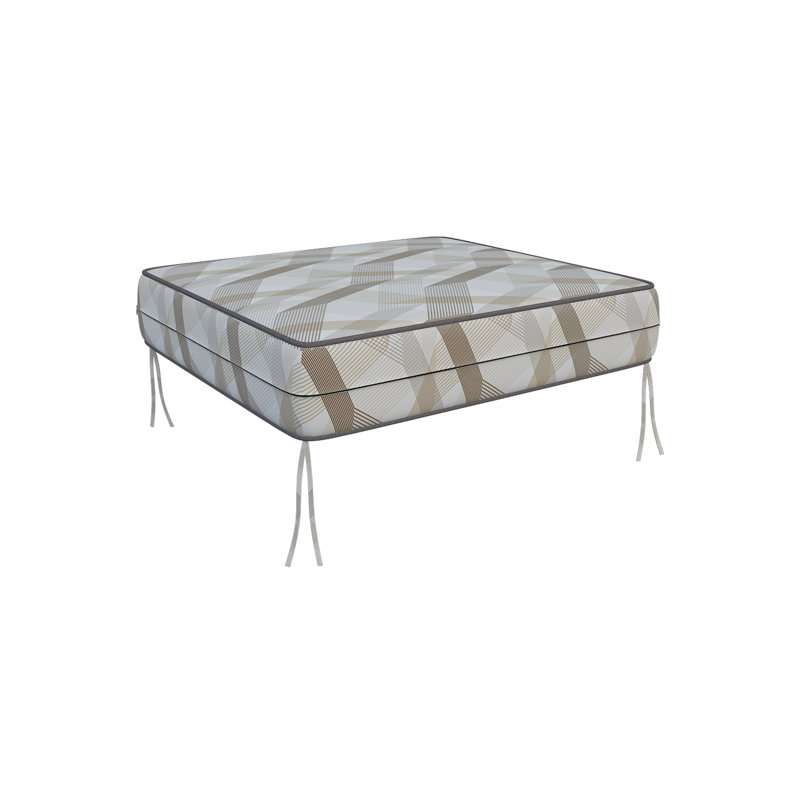 Housse de coussin extérieure carrée imprimée, housse de canapé décorative avec passepoil, H 5 po x l 19 po x P 19 po