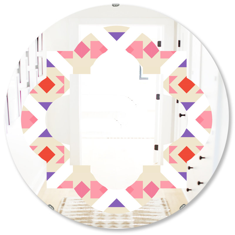 Miroir mural triangulaire sans cadre éclectique, H 31,5 po x l po