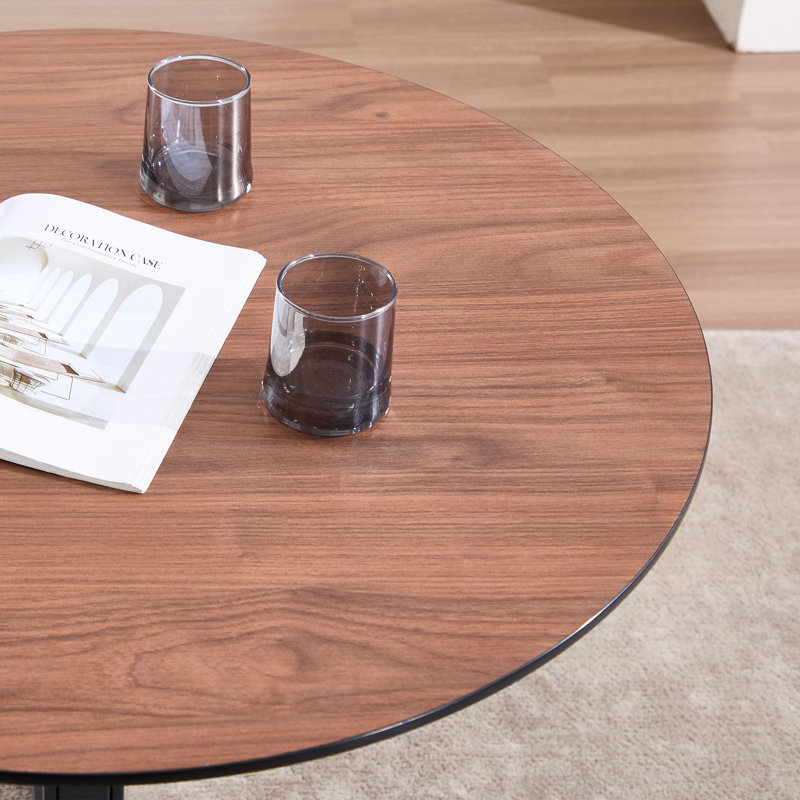 Table de salle à manger à piédestal moderne avec base en métal, table de salle à manger ronde pour cuisine / salle à manger / café / bureau