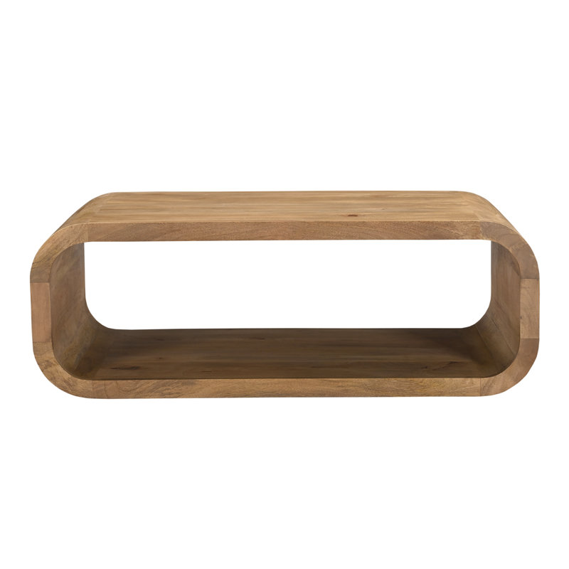 Wilhelmina Contemporary Brown Handmade Mango Wood Rectangular Coffee Table