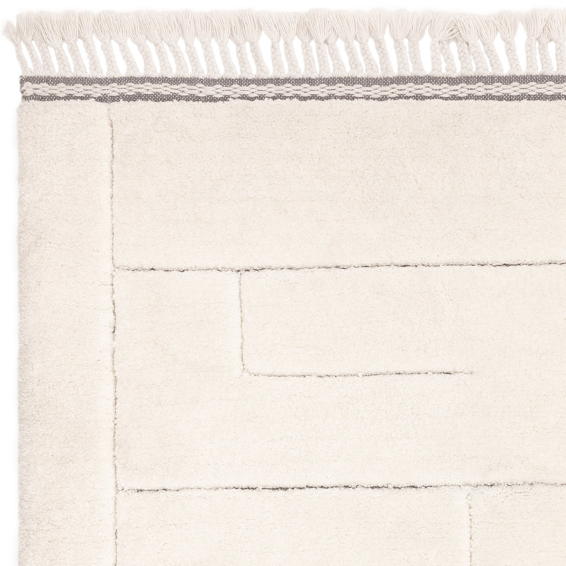 Buckmiller Blocks Moroccan Machine Woven Cream Area Rug, Rectangle 200 x 290cm