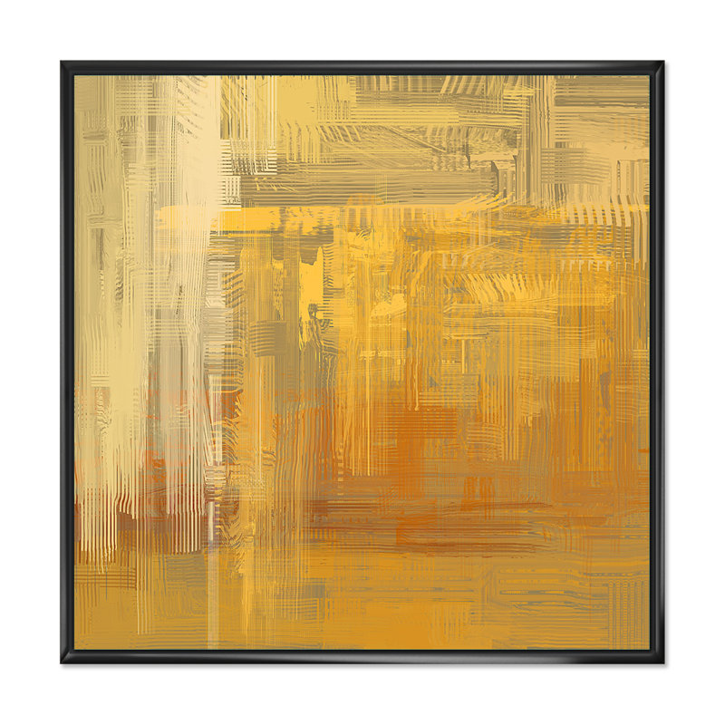 «Yellow and Gray Grunge Frozen Art II», reproduction d'art sur toile encadrée, H 36 po x l 36 po x P 1,5 po