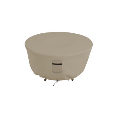 Heavy-Duty Outdoor Round Fire Pit Cover, Patio Durable & UV Resistant Waterproof Fire Table Cover by Arlmont & Co.