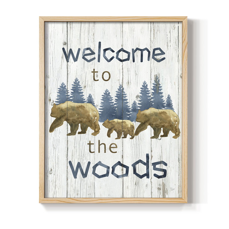 Welcome to the Woods Framed Print - Solid Wood, 30" H x 24" W