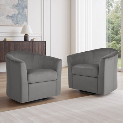 Upholstered Swivel Barrel Chair