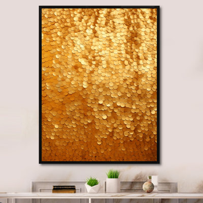 Golden Tiles Sunset Mirage - art mural abstrait