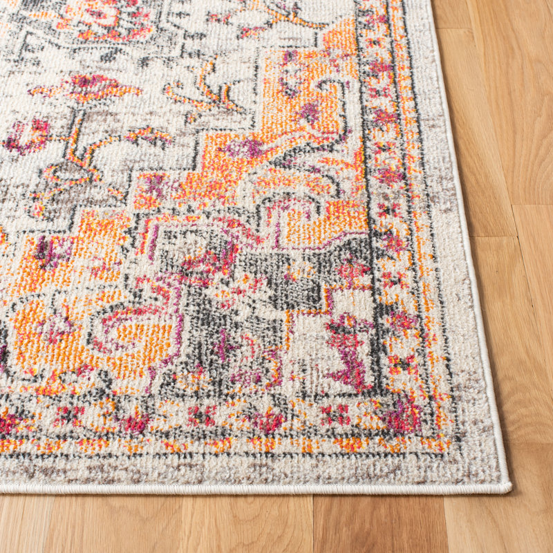 Brieta Machine Woven Beige/Orange Indoor Rug, Runner 119.38 x 304.8cm