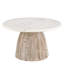 Table basse ronde en bois naturel avec plateau en marbre-115159625