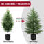 Arbre de Noël artificiel en pin artificiel 4 pi avec 80 lumières DEL et boîte à piles 8 fonctions, pré-assemblé, décorations de Noël pré-assemblées