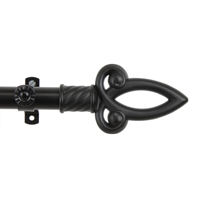 Tringle à rideaux simple Tavon, 28 po à 48 po, Noir