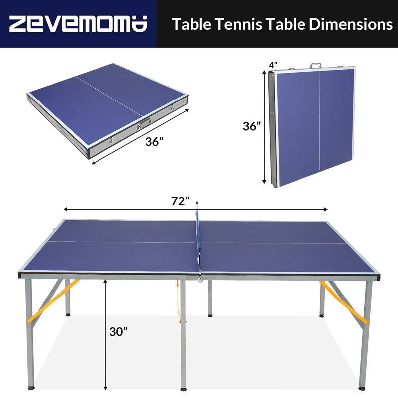 Table de tennis de table portable pliable - Plusieurs tailles, y compris les raquettes, les balles et le filet