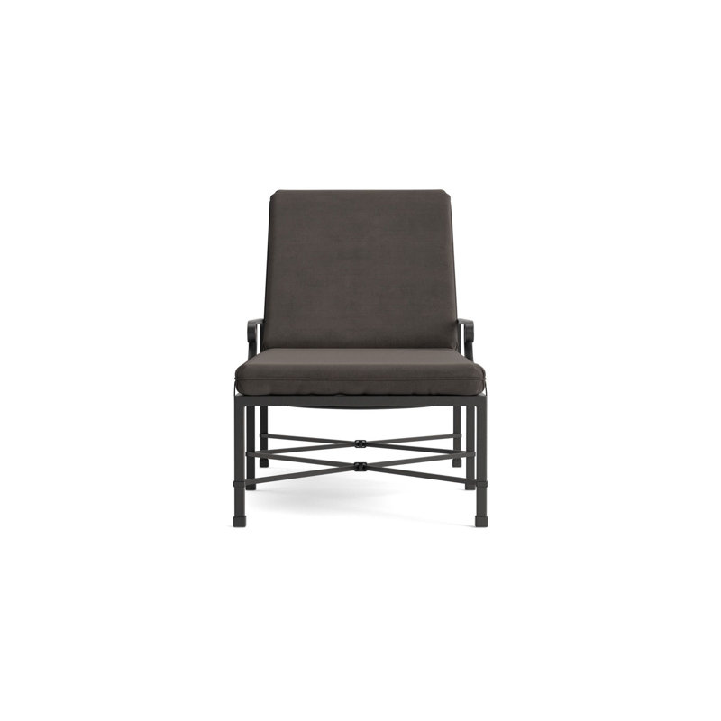 Venetian Outdoor Chaise Lounge, Textured Pewter, Fusion Charcoal