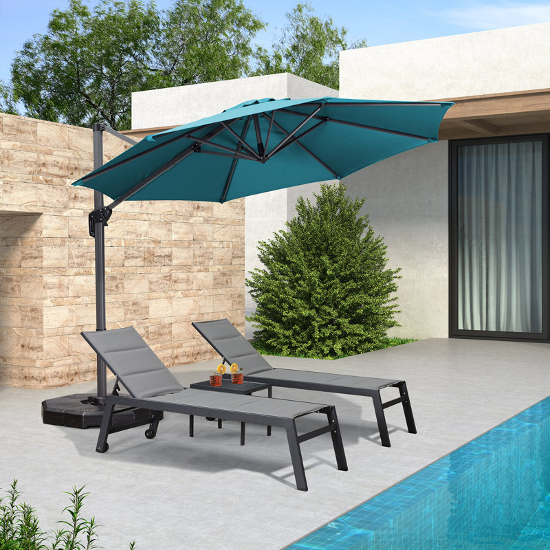 Parasol en porte-à-faux 120 "bleu, Bleu