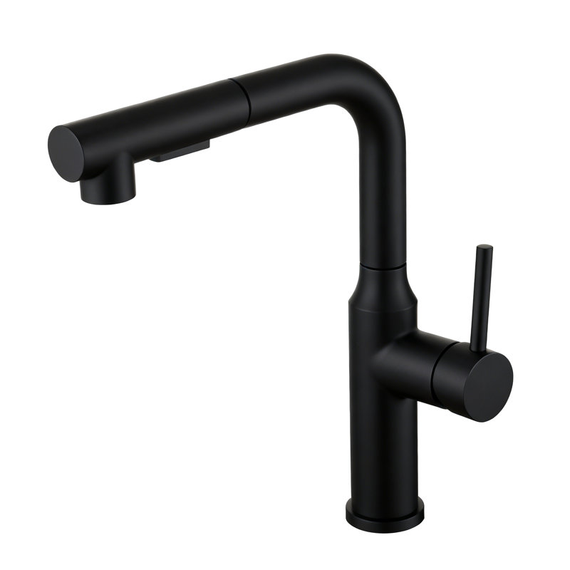 Frank High Arc One-Handle Pull-Down Classic Kitchen Faucet, Lead Free, Matte Black, Matte Black
