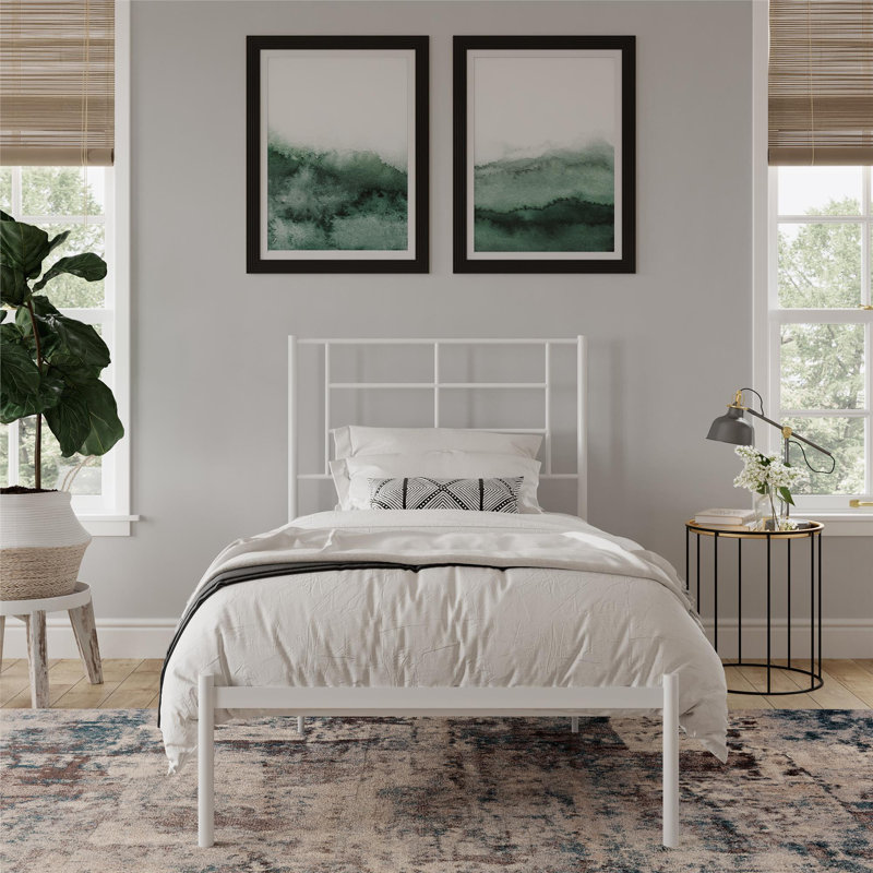 Ottorina Metal Bed, Single (3'), White