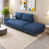 Mélange de coton et de lin bleu sélectionné