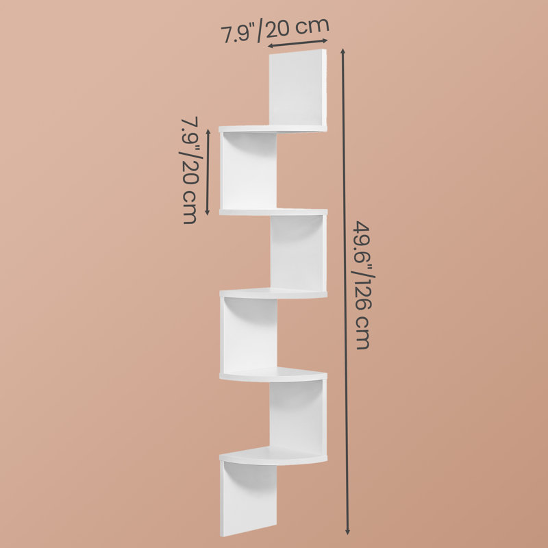  Bibliothèque de coin H 49,6 "x l 7,9" Lundquist, Blanc