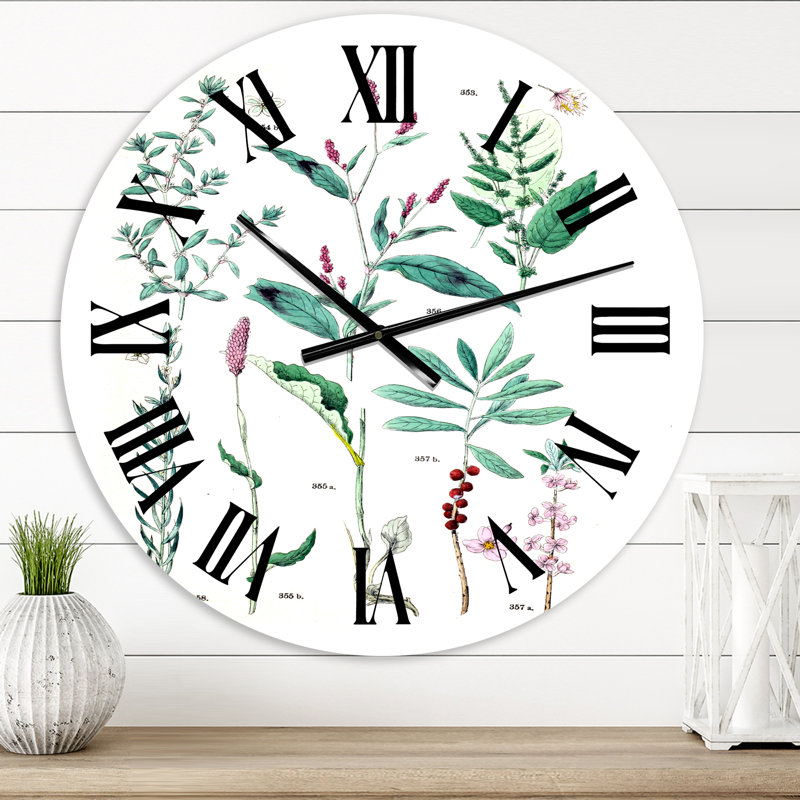 Plantes rétro - horloge murale traditionnelle, Petit