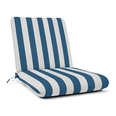 Casual Cushion Outdoor Club Chair Cushion, Striped Sunbrella Fade-Resistant for Patio Club Chairs & Deep-Seat Loungers