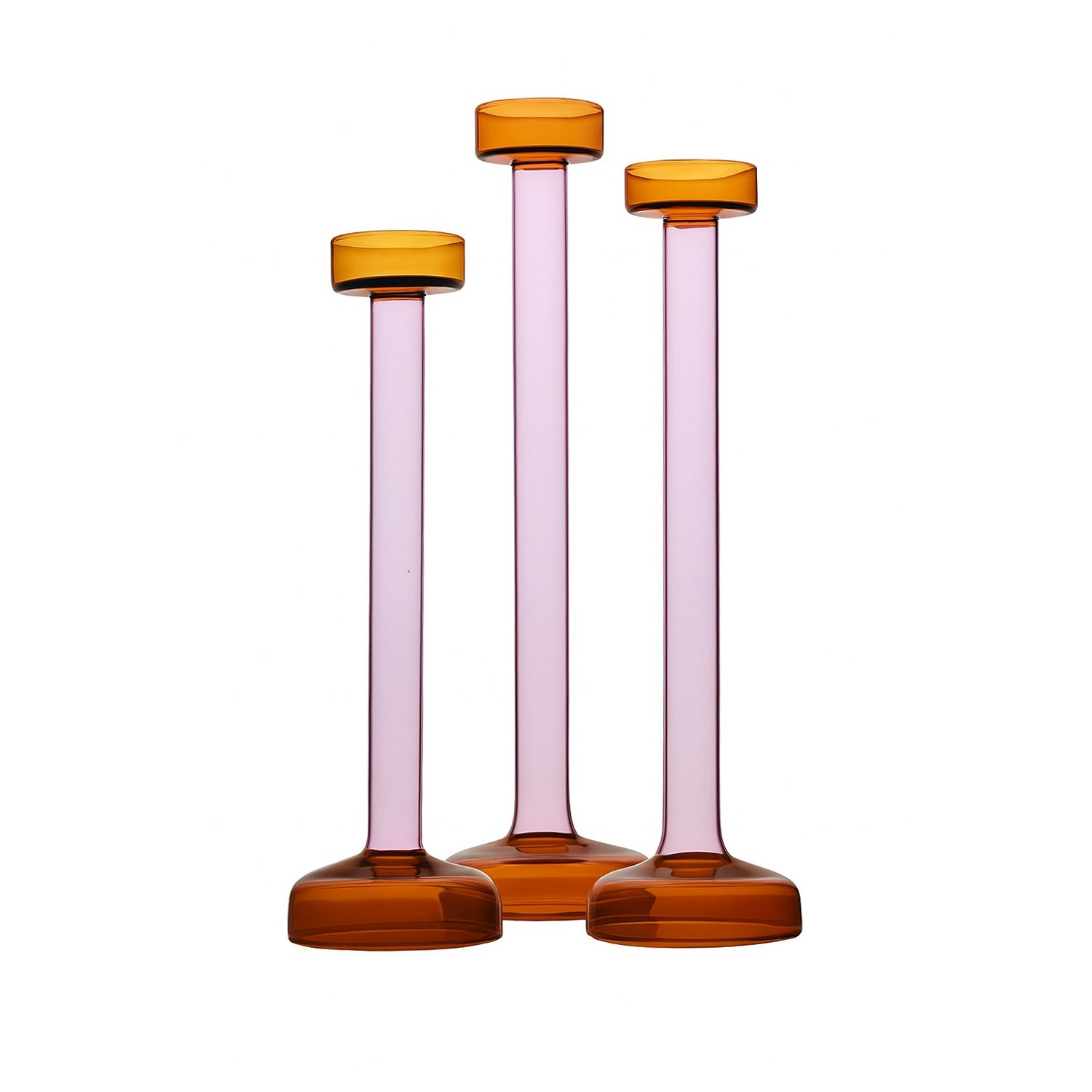 Ahmad Glass Tealight Candle Holder, 13.25"H x 3" W x 3" D, Pink