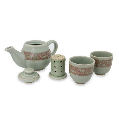 Canora Grey Étienne 15oz. Floral Teapot