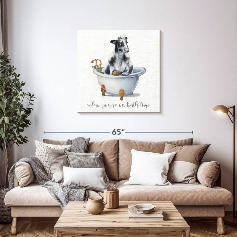 Bath Time Cow, 36" H x 36" W