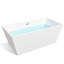 Baignoire autoportante en acrylique Ferdy Palawan de 59 po, baignoire autoportante rectangulaire de conception contemporaine, blanc brillant, certifié Cupc, drain chromé et trop-plein à fente classique inclus, 02532