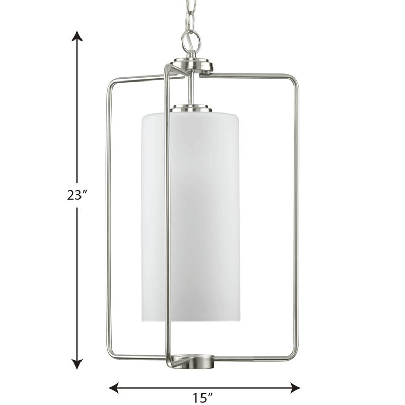 1 - Light Lantern Pendant, Brushed Nickel