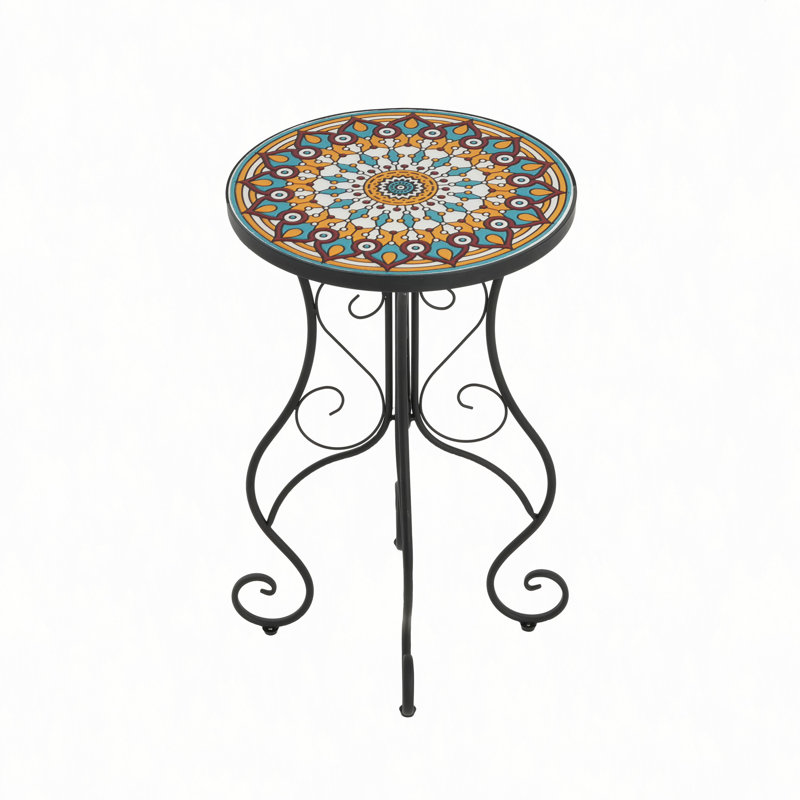 Round Ceramic Outdoor Side Table