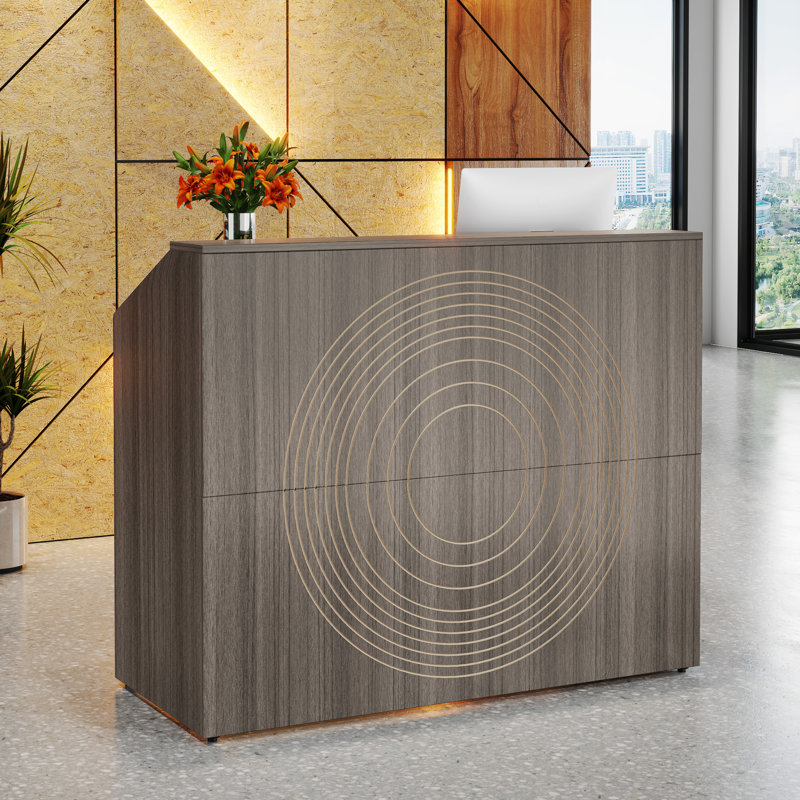 Bureau de réception en bois, Gris