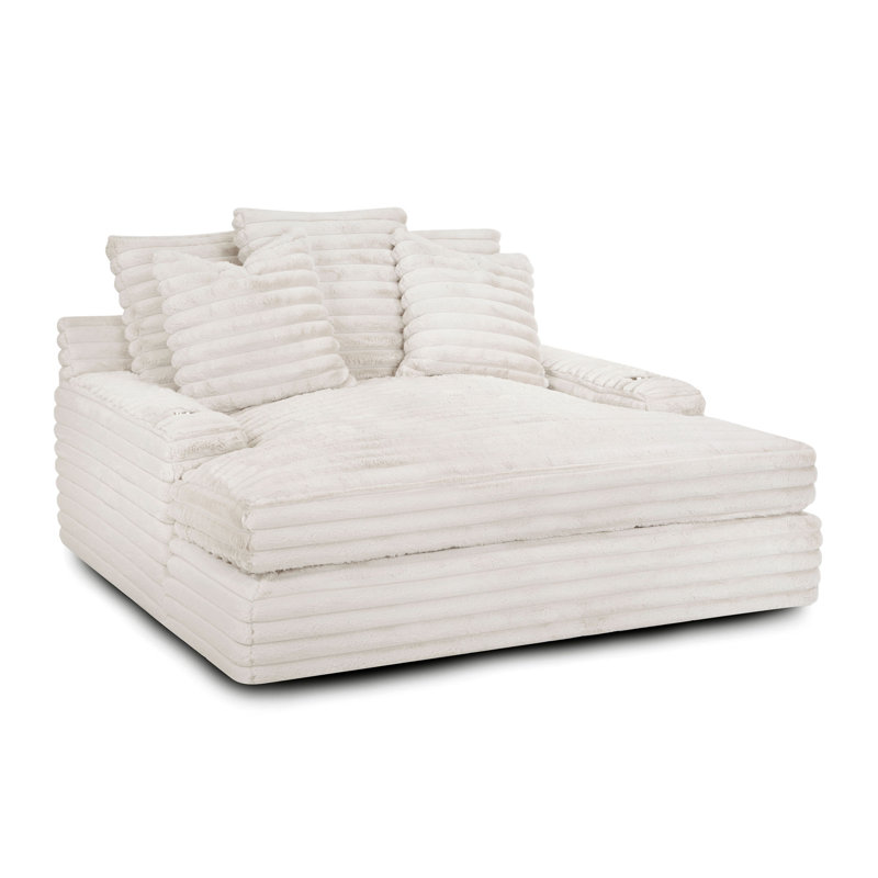 Dovray Upholstered Chaise Lounge, Cream, Yes